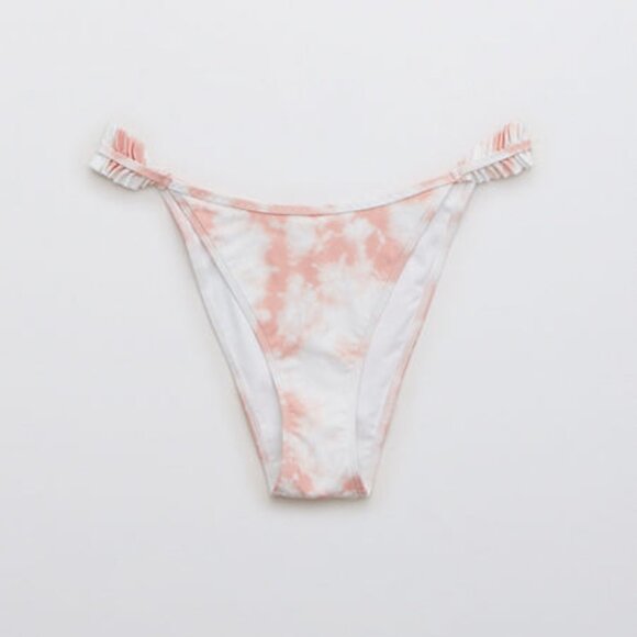 BOGO NWT Aerie Ruffle Super High Cut Cheekiest Bikini Bottom Slumber Party L - Picture 1 of 3